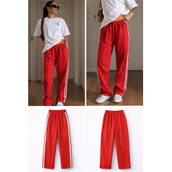 Pantalón Stradivarius rojo streetwear tendencia 🔥 | Moda urbana