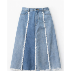 Falda vaquera larga estilo vintage tendencia 🔥